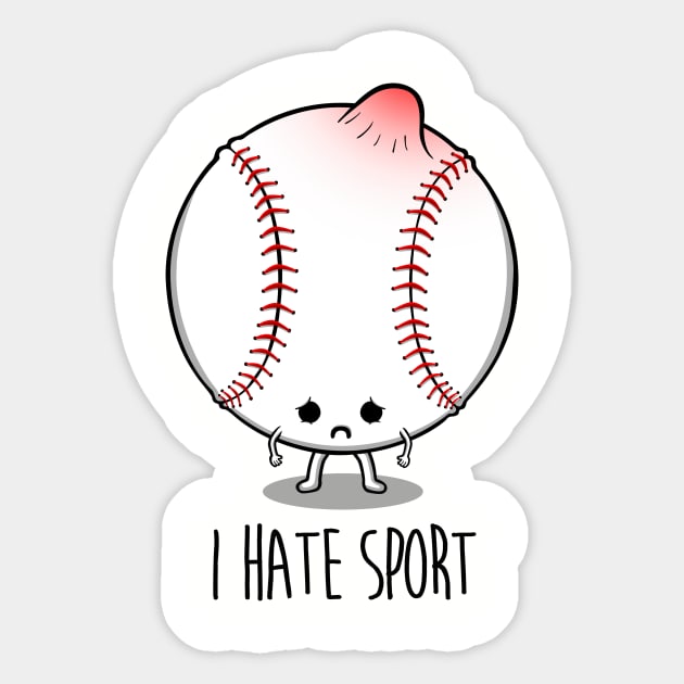 I hate sport Sticker by Melonseta